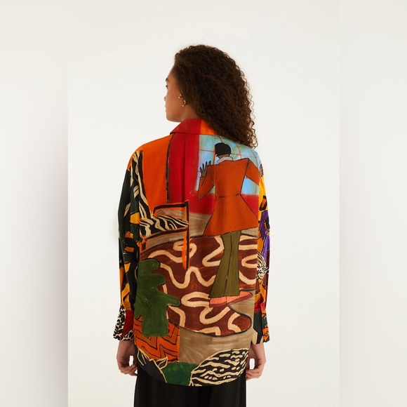 FARM Rio Multicolor Abstract Button Down Shirt - Picture 3 of 3